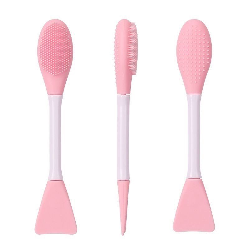 BV.ID KM329 KUAS MASKER SILIKON+SIKAT PEMBERSIH KOMEDO 2IN1 SILICONE BRUSH FACE MASK COD