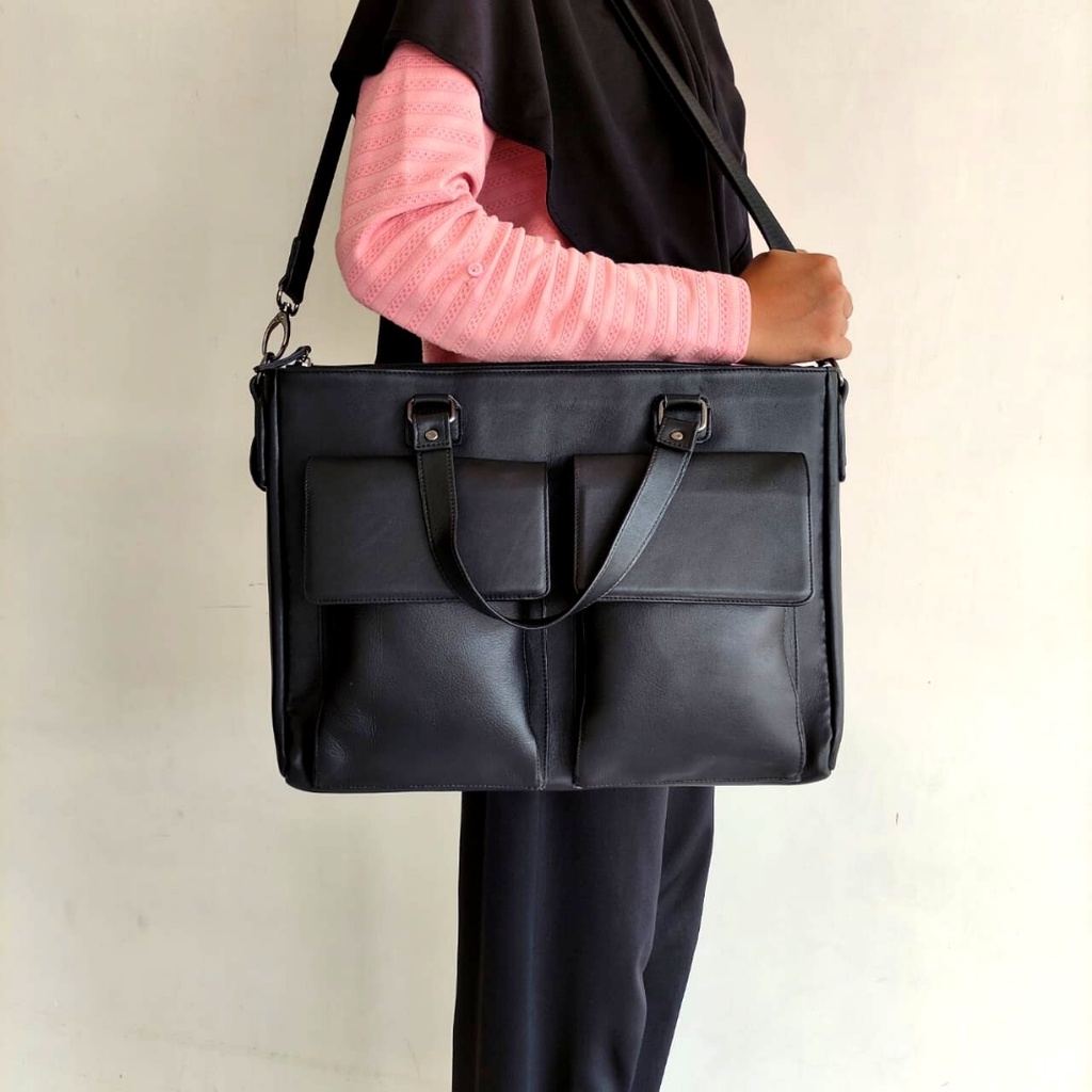 Tas Laptop Bahan Kulit Sapi Asli LUXURY MESSENGER Tas Kantor Wanita Cewek