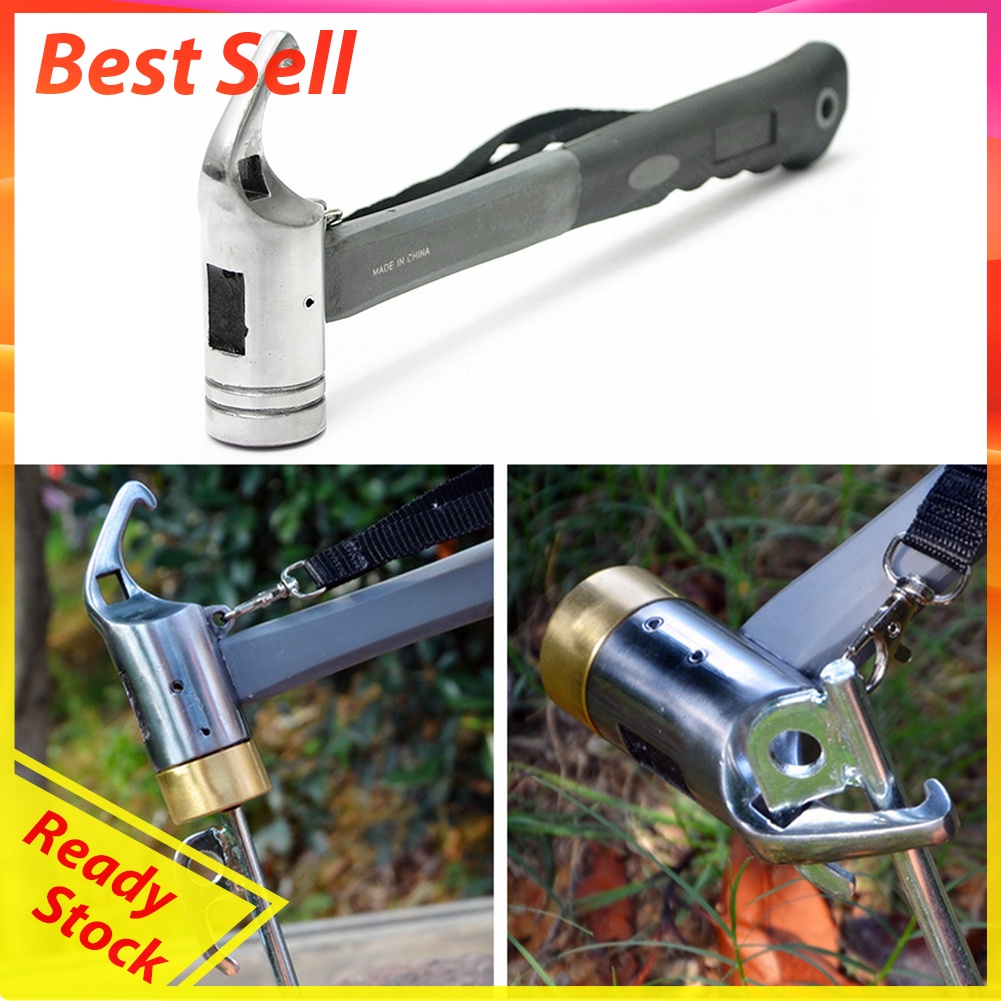 Outdoor Camping Tent Peg Hammer Multifunction Hiking Stakes Nail Puller