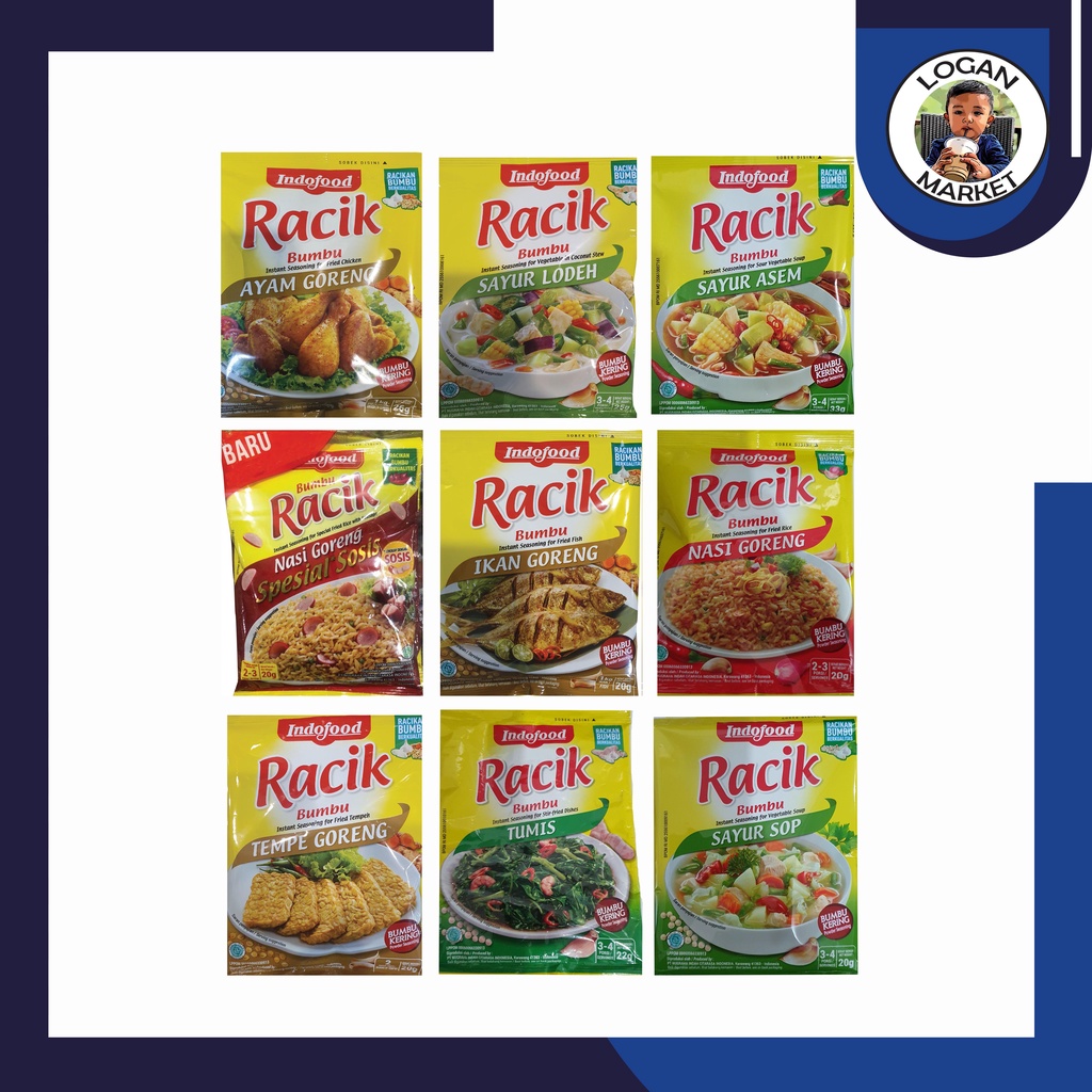 Indofood Bumbu Racik Nasi Ayam Tempe Ikan Goreng Sayur Asem Sop Tumis