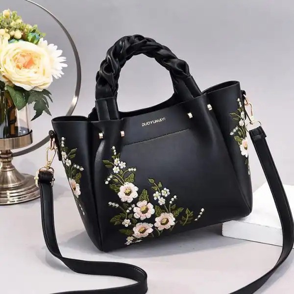 BQ 3019 GI 01875 GT 1625 RISCE TAS HAND BAG MOTIF BUNGA IMPORT WANITA CEWEK JT EL 484 CR 7176