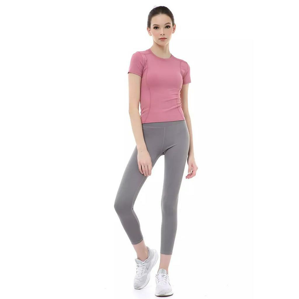 MMM Baju Olahraga Lengan Pendek Wanita 6762 Kaos Sport Senam T-shirt Baju Wanita Lengan Pendek Gym Yoga Wanita Murah Import