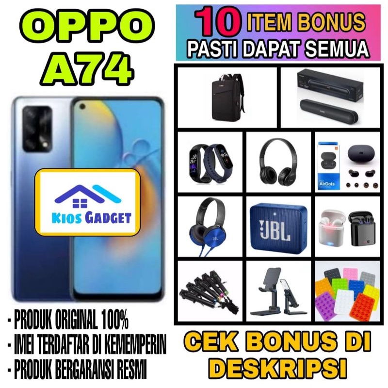 OPPO A74 4G RAM 6GB+5GB EXTENDED, ROM 128GB [ GARANSI RESMI ]