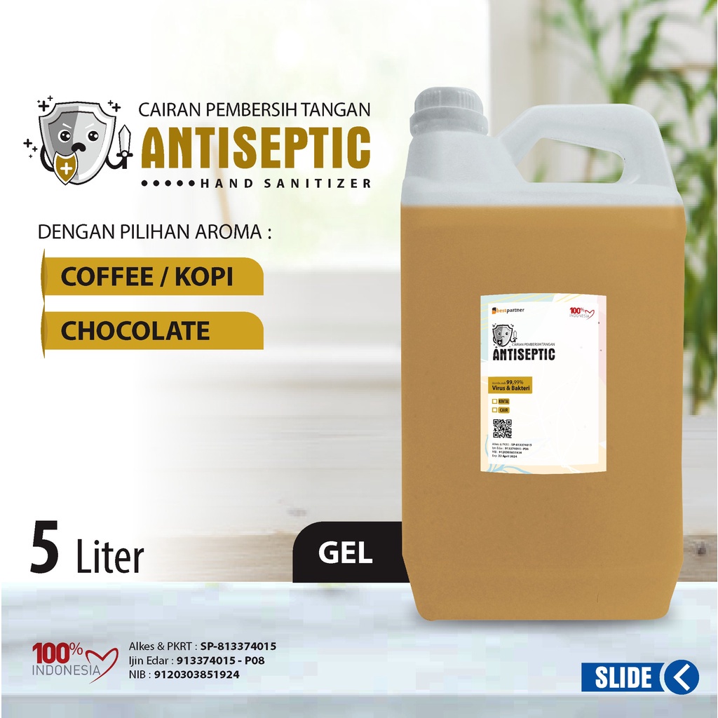 Hand Sanitizer Gel Antiseptic Varian Aroma Segar 5 Liter / Aroma Buah Segar 5 Liter Jerigen Free