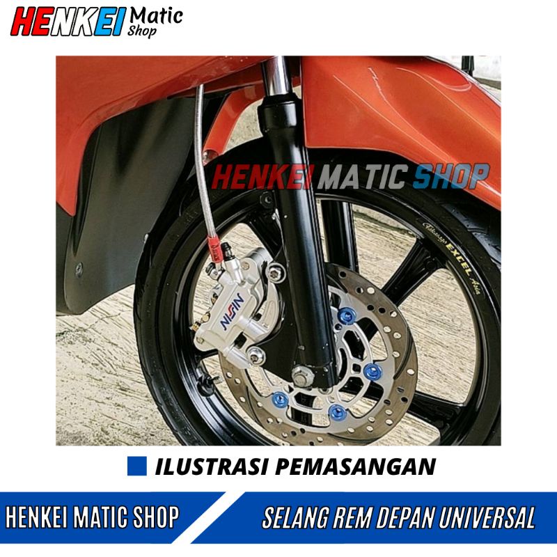 Selang Rem Variasi - Kabel Rem Motor Cakram Depan Ukuran 130 CM