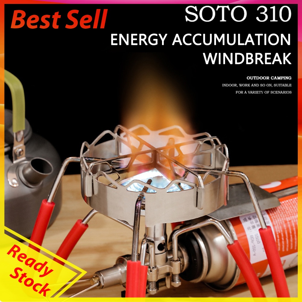 SOTO Gas Stove Windproof Ring with Rack Camping Hiking Picnic Windshield