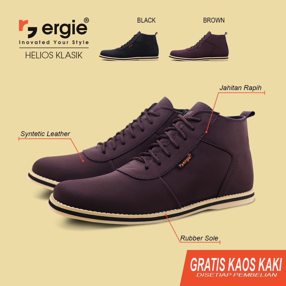 Sepatu Boots Pria Keren ERGIE HELIOS Original Hitam Coklat Semi Formal Kerja Santai Boot Casual Cowo-4
