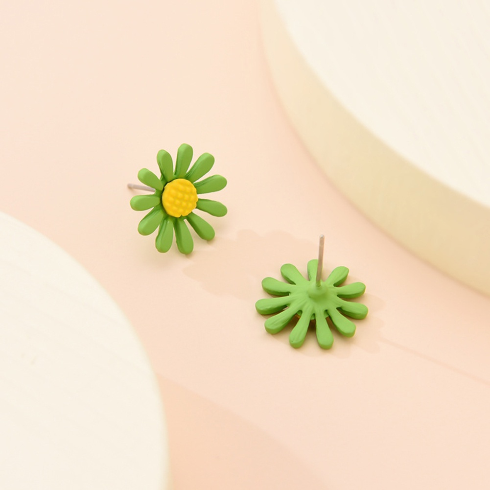 Hu Hu Hu Hu Hu Alat Bantu Pasang Kacamata♡ Anting Tusuk Wanita Bahan Resin Desain Marguerite Gaya Elegan Untuk Hadiah