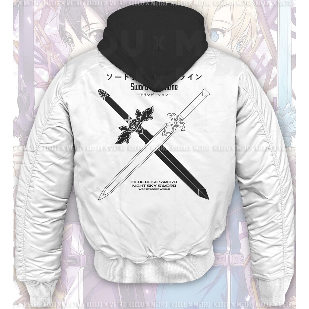 Jaket Waterproof Bomber SAO  Alicization Anime Manga Sword Art Online Unisex