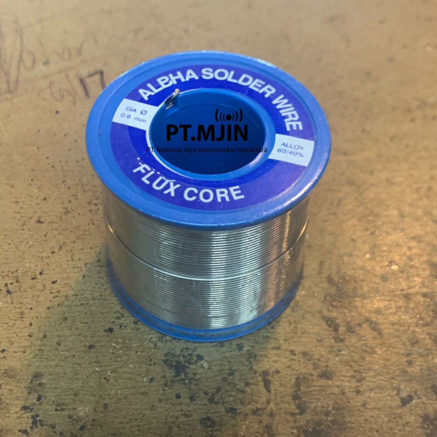 Timah Untuk Solder merk Alpha Good Quality Flux Core 60/40% D/A 0.8mm