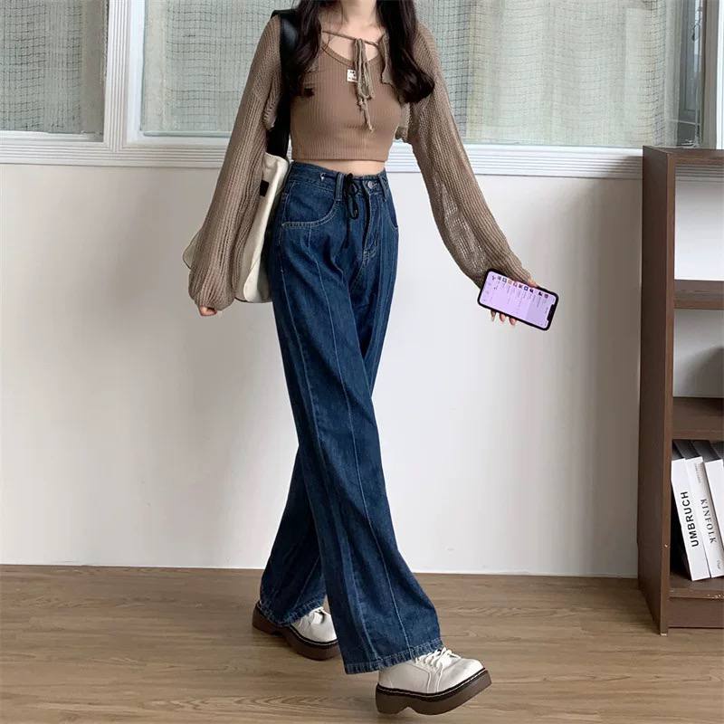 BEARYJEANS Blue Denim Culottes Jeans Celana Kulot Wanita Highwaist Jeans Korean Style Celana Fashion Wanita Baggy Jeans - BJ007