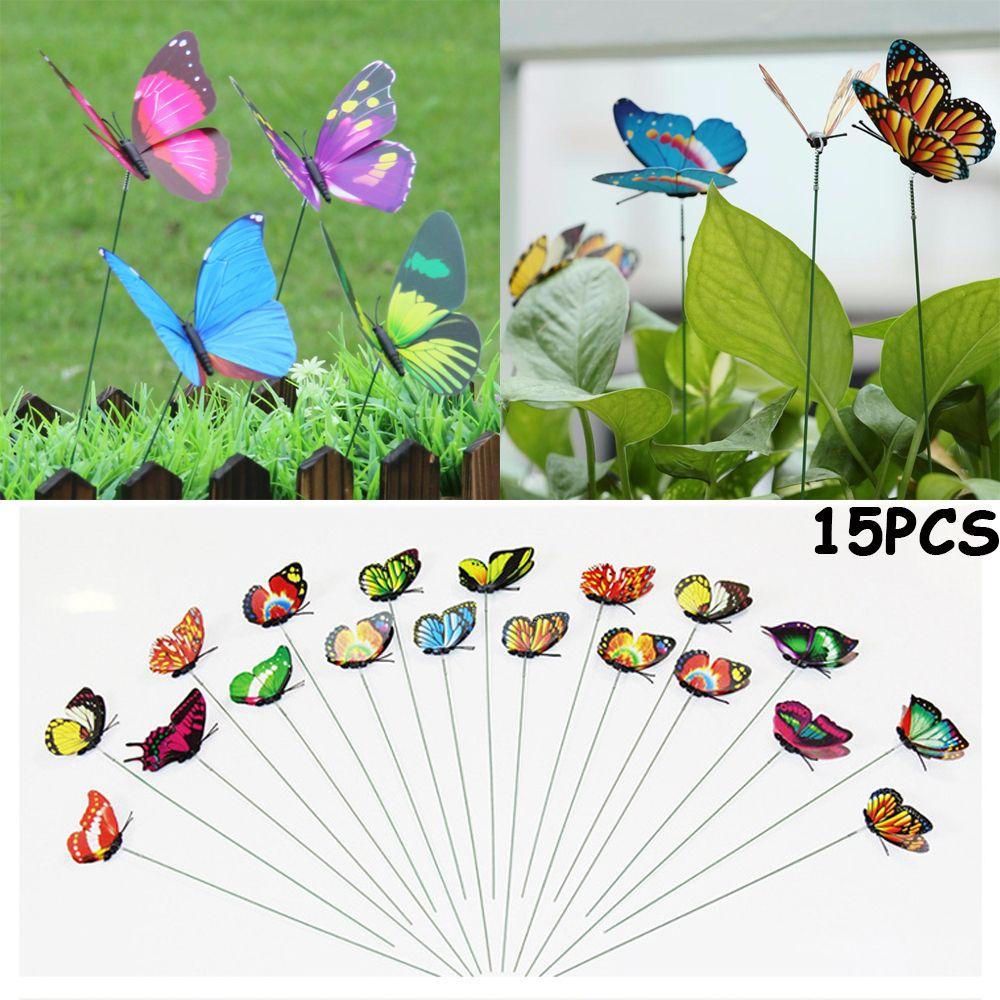 15 Pcs Pot Bunga Butterfly Buatan Untuk Dekorasi Halaman Rumput