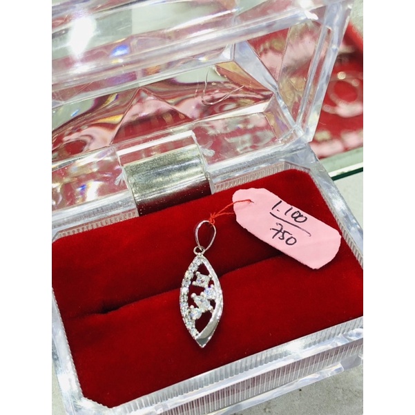 Liontin oval permata emas asli 750/17k