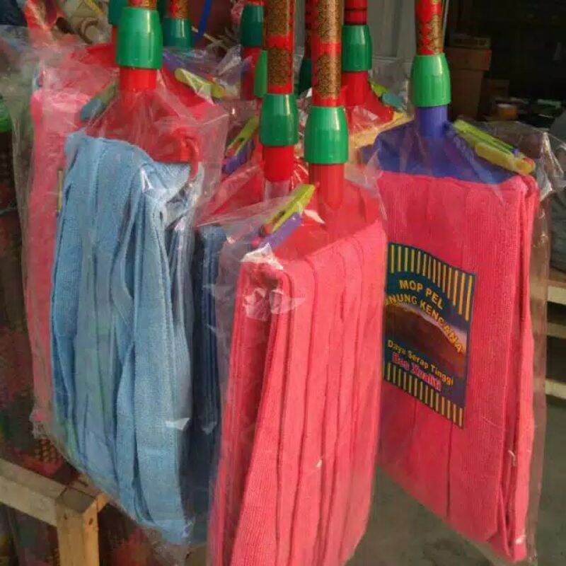 Pel Microfiber Mop Lantai/  PEL LANTAI BAHAN HANDUK Alat Pel Lantai 1 set plus tongkat