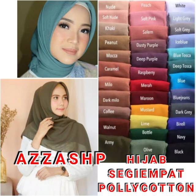 HIJAB SEGIEMPAT POLLYCOTTON MURAH