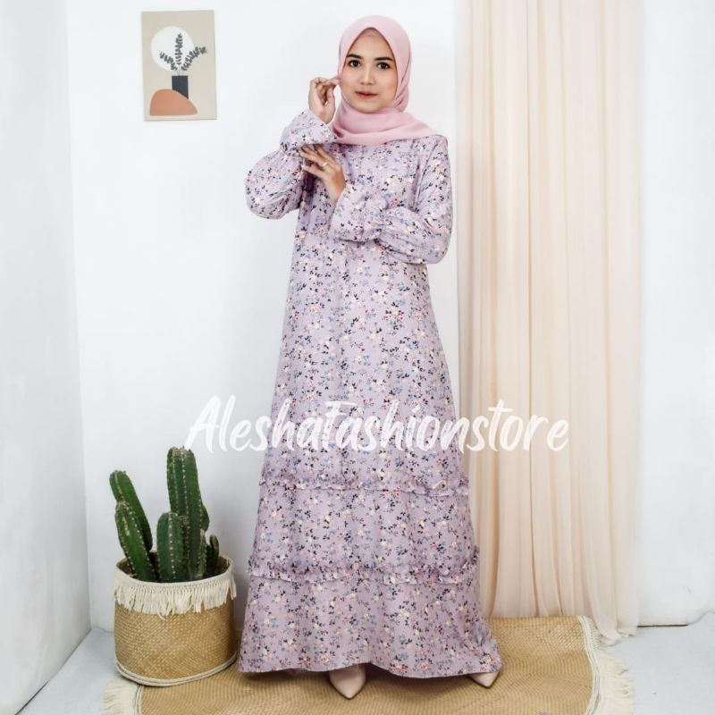 Renata Maxy Dress / Size M - L - XL / Gamis Remaja dan Dewasa / Gamis Motif Bunga / Gamis kekinian 2022