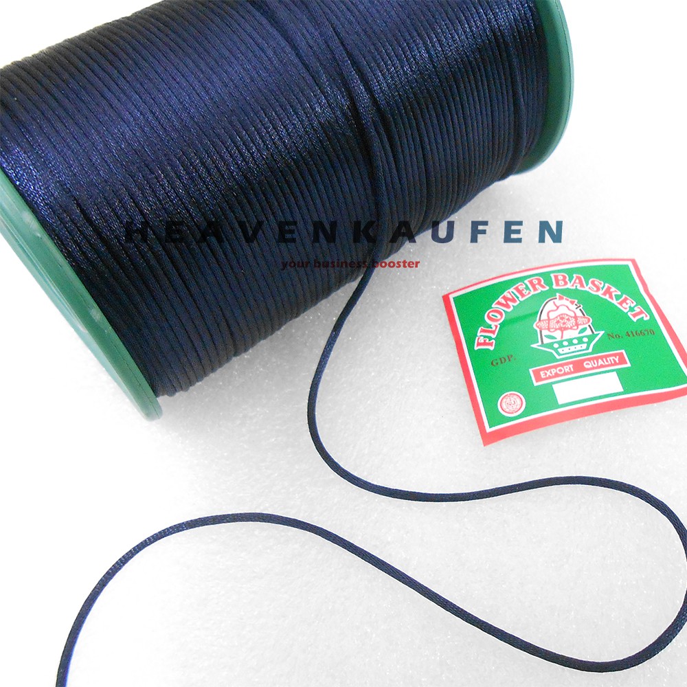 Tali Cina / Tali Satin Cina 2 mm Warna Biru Dongker Navy Murah Per Meter