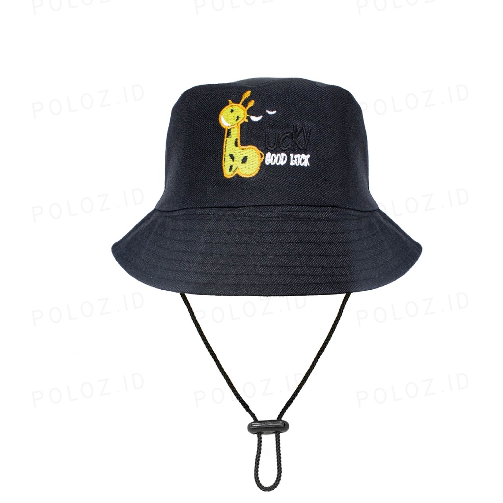 TOPI BUCKET ANAK TOPI BUCKET  GOOD LUCKY ANAK TOPI BUCKET TALI MURAH TOPI BAKET ANAK BAYI TOPI BUCKET BAYI-HITAM
