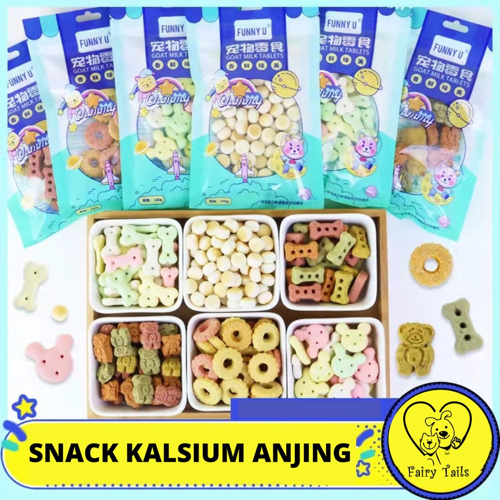 [ORIGINAL] [KEMASAN BARU] [UPGRADED FORMULA] Snack Kalsium Biskuit Anjing Treat Stick Cemilan Sehat Dari Daging Buah Susu Kambing dan Sayur Segar / Dog Snack Dental Calcium Chicken Beef Salmon Fruits Vegetable Tablet Biscuit | Makanan Fresh Meat Food