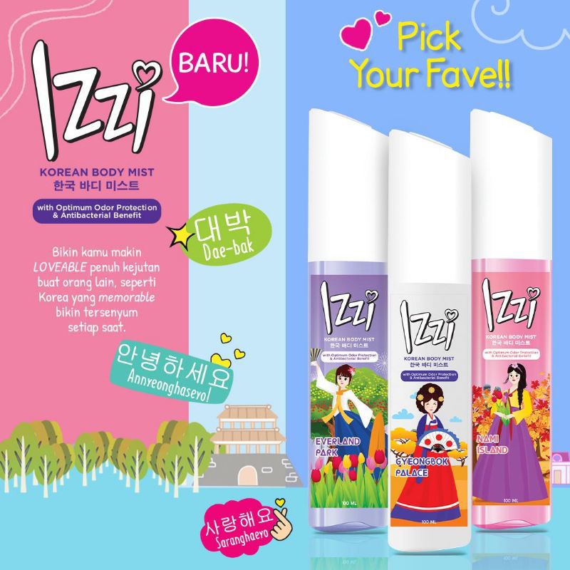 IZZI KOREAN IZZI BODY MIST KOREAN 100ML IZZI BODY SPRAY 150ML