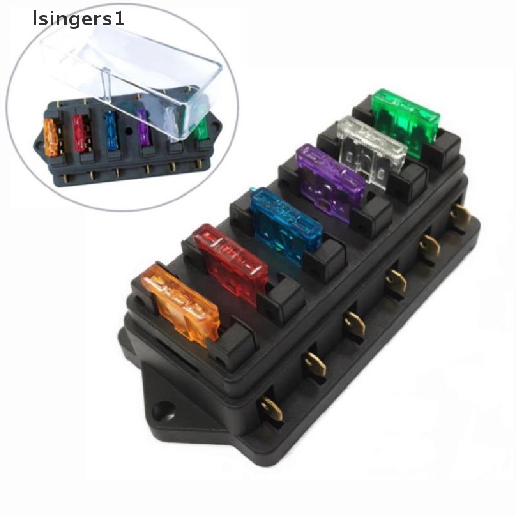 (lsingers1) Box Sekring Gepeng Standar ATO 6 Arah DC 12V / 24V Untuk Mobil