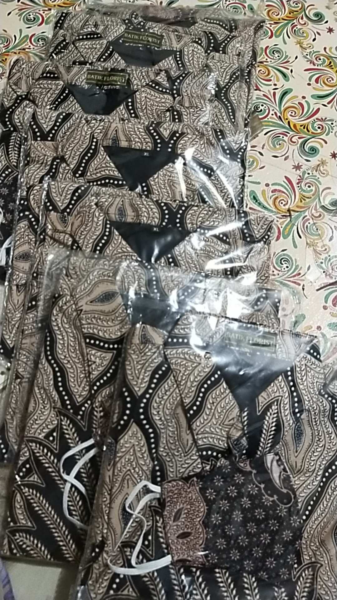 Batik Pria Pari Mocca Size M - Xxl Batik Solo Halus Asli Katun Sragenan Full Furing