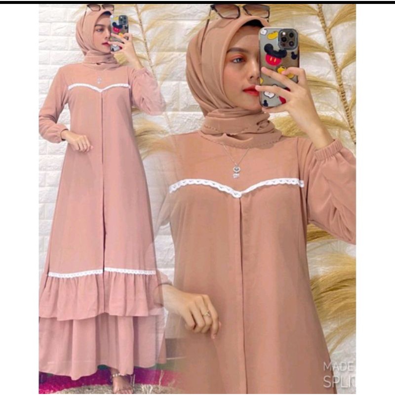 GAMIS ROMPI GAMIS RUFFLE GAMIS TERBARU TEEMURAH KOMBINASI POLOS RENDA KEKINIAN