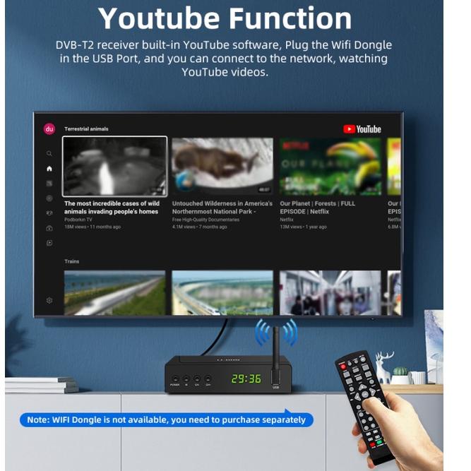 Receiver Tv Set Top Box TANAKA DVB T2 Siaran Digital Suport Wifi Dongle Versi {BAA.28Jl22ᵁ}
