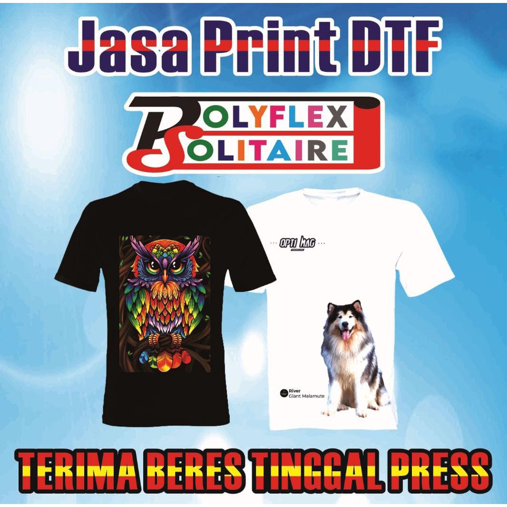 Polyflex Solitaire Jasa Print DTF Terima Beres Tinggal Press Iklan 1m