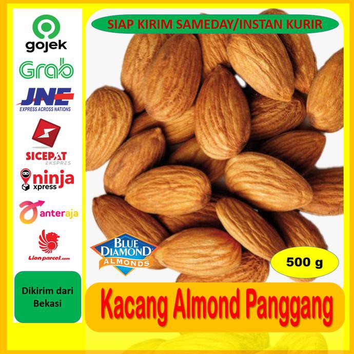 

Kacang Almond Panggang Kupas Premium Original Tawar Blue Diamond 500Gr Lowienjan24