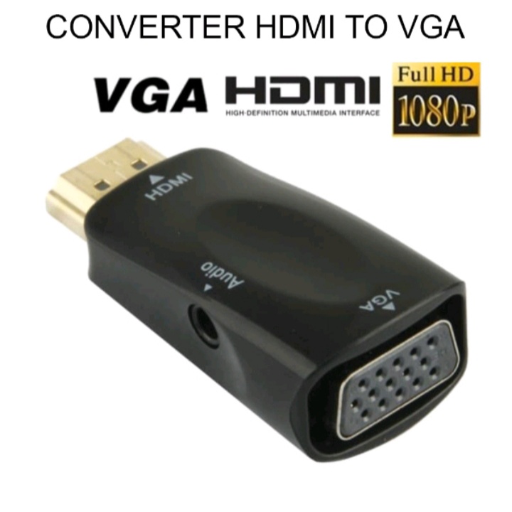 CONVERTER HDMI MALE TO VGA FEMALE FULL HD ADAPTER WITH AUDIO OUTPUT