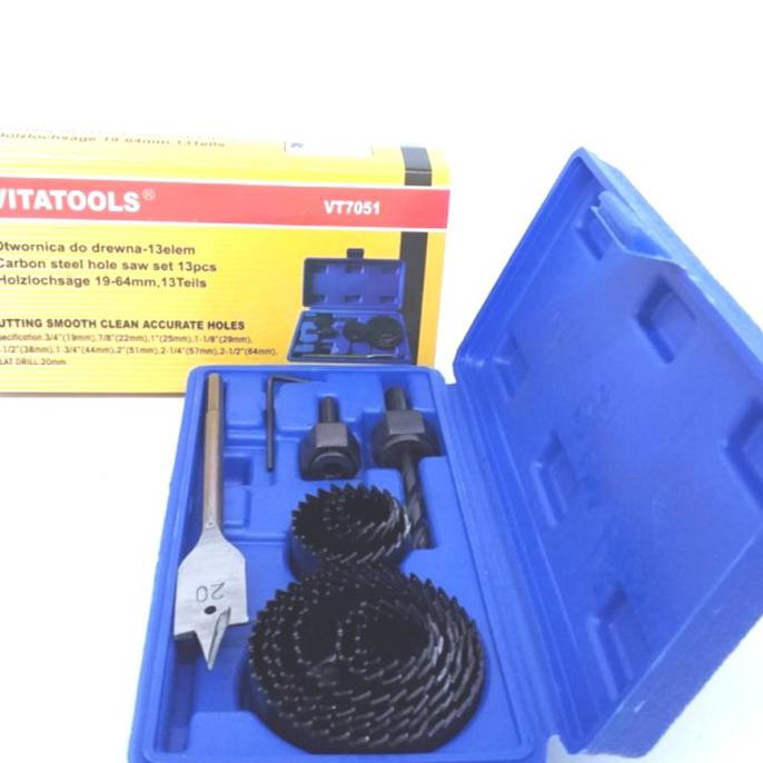 Jual READY HOLE SAW SET 13 PCS TOOL KIT MATA BOR PELUBANG KAYU PIPA