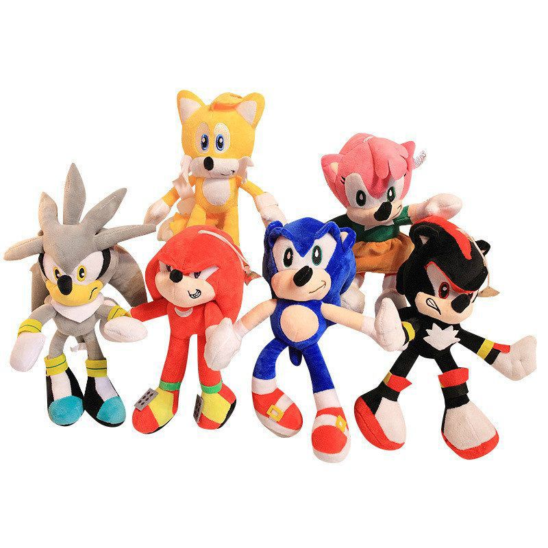 40cm Boneka Sonic The Hedgehog Shadow Amy Rose Knuckle Tail Plush Toy Soft Stuffed Doll Mainan