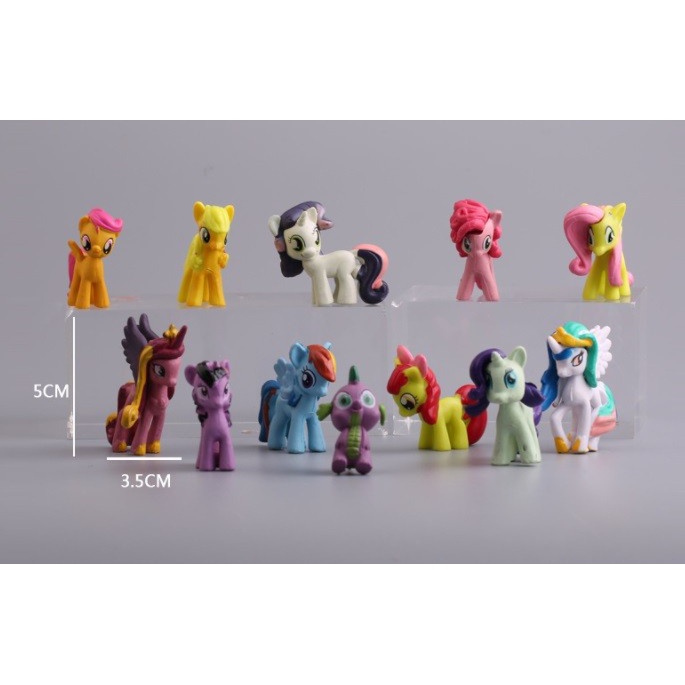 Topper Kue Mini Action Figure My Little Pony Set isi 12 High Quality