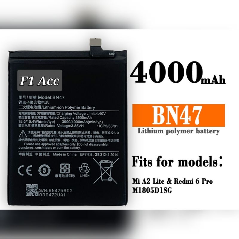 Baterai Batre Xiaomi 6Pro Bn47 ORIGINAL Baterai Xiaomi Bn47 6Pro