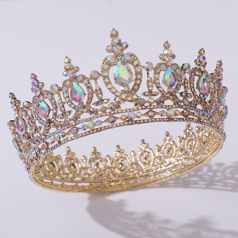 Mahkota Rambut Hias Berlian Imitasi Bentuk Bulat Gaya Eropa Untuk Pengantin