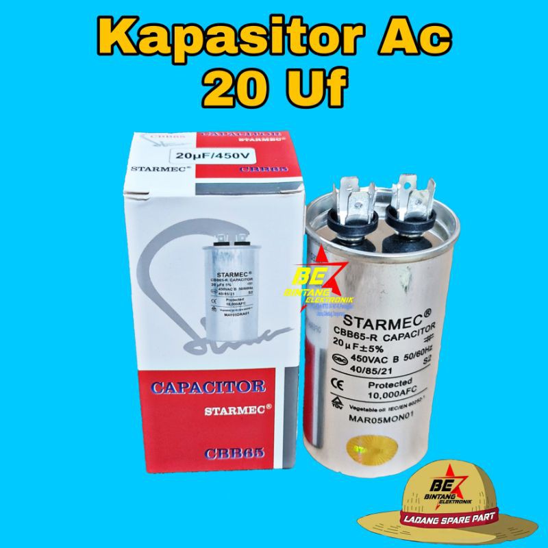 KAPASITOR 20 MIKRO Smc CAPASITOR 20 UF CAPASITOR 20UF 400/450 VAC