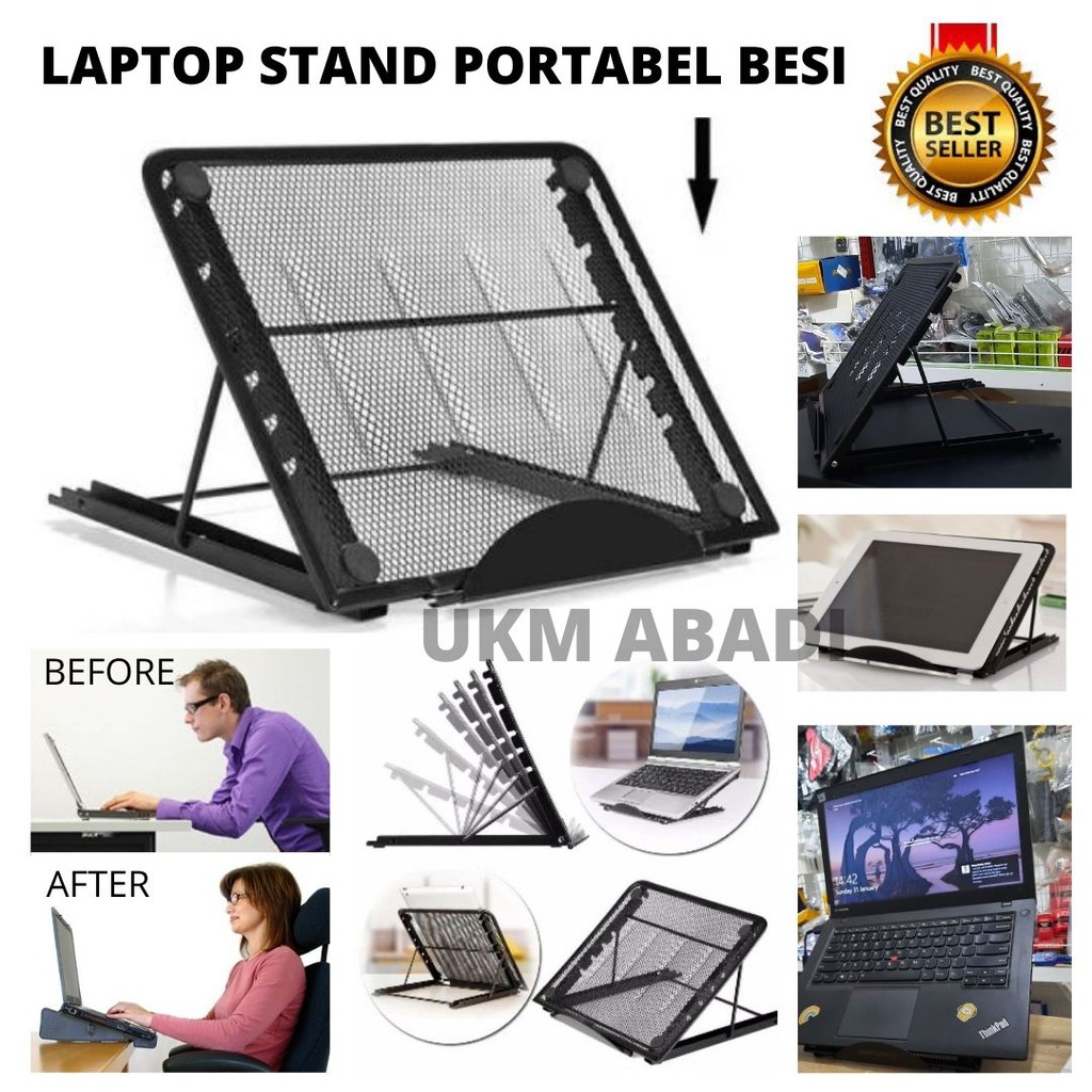 Laptop Tablet Stand Dudukan Meja Lipat Besi Portabel  111