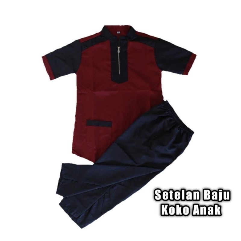 ✅☀️Baju setelan anak setelan baju koko anak tanpa peci 1-10 tahun Setelan Anak Baju Koko Celana Panjang Kemeja Kurta Sarung Polos Kain Katun Laki Cowok Newborn Baby Bayi TK SD Sekolah Madrasah Pesantren Muslim Islam Warna Remaja