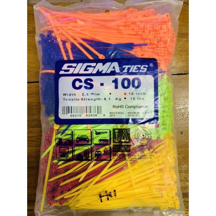 

Kabel Tis / Cable Ties CS-100 Warna/i Isi 1000 pcs SIGMA ORIGINAL