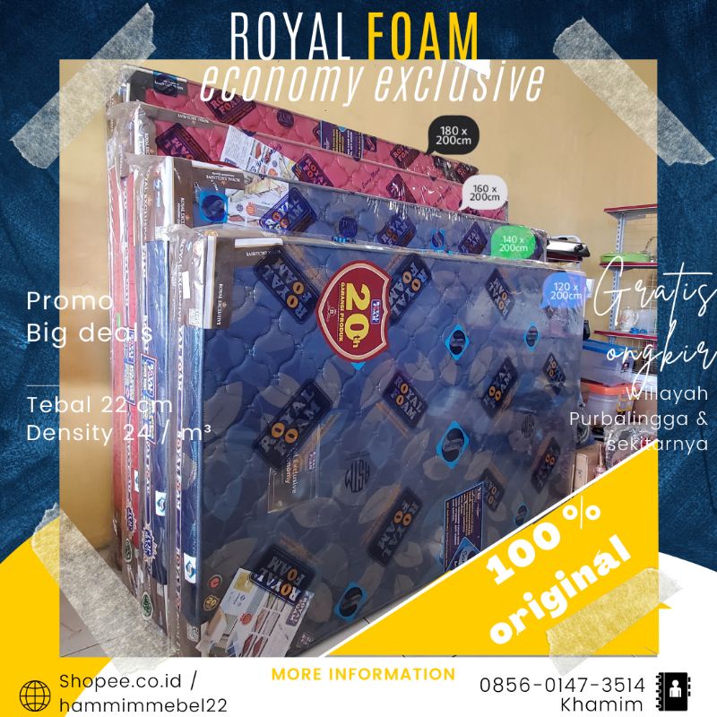 kasur busa Royal Economy Exclusive / royal foam / tempat tidur / sleeping foam / density 24