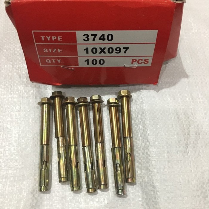 DINABOLT 10 X 97 (10 cm) warna kuning berkualitas - harga untuk 1 dus isi 100 pcs