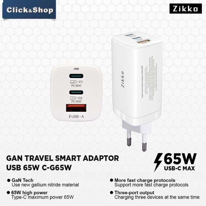 Uta | Zikko Gan Charger Travel Smart Adaptor 65Watt For Iphone 12