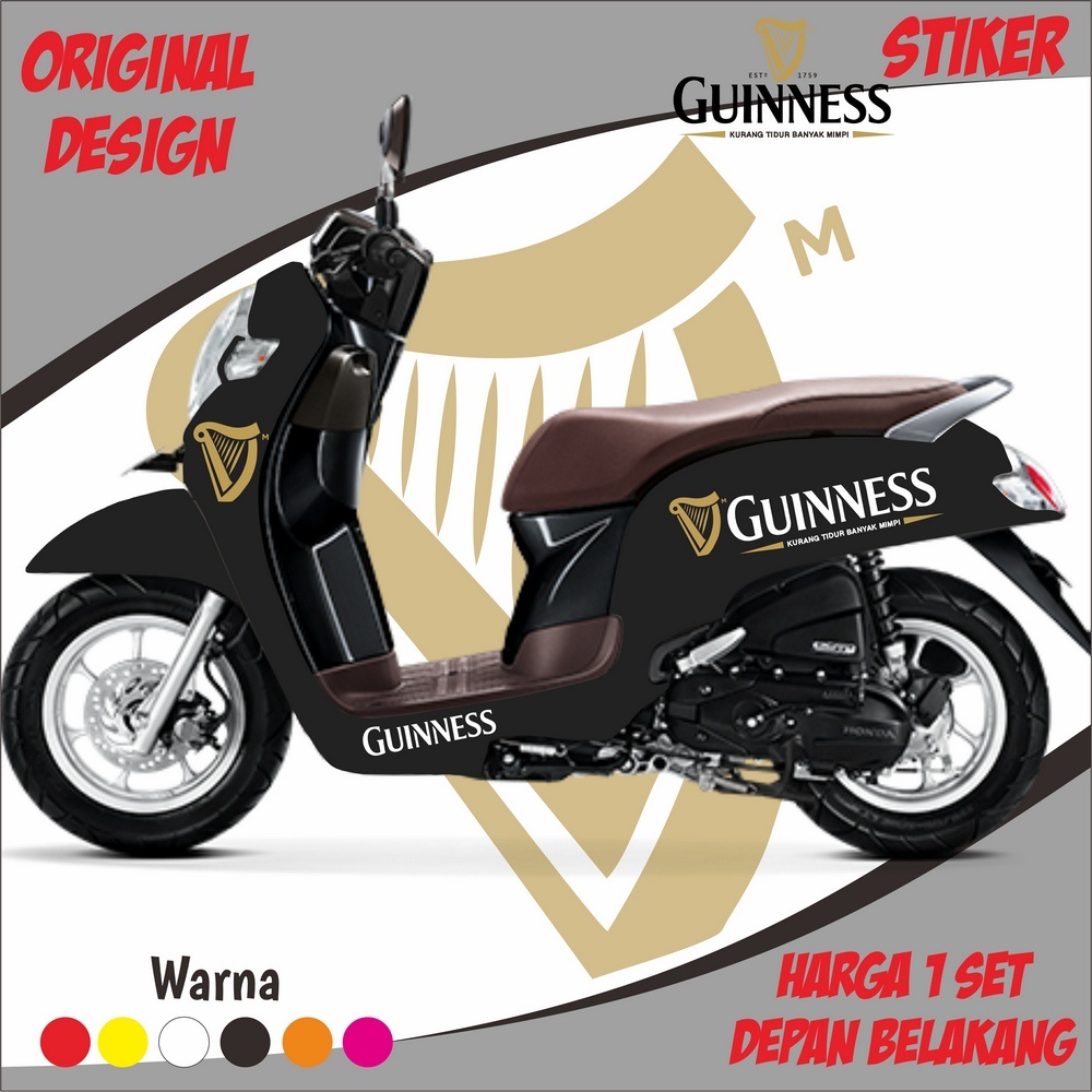 BISA CUSTOM NAMA /Sticker Scoopy GUINNESS Satu Set /all varian