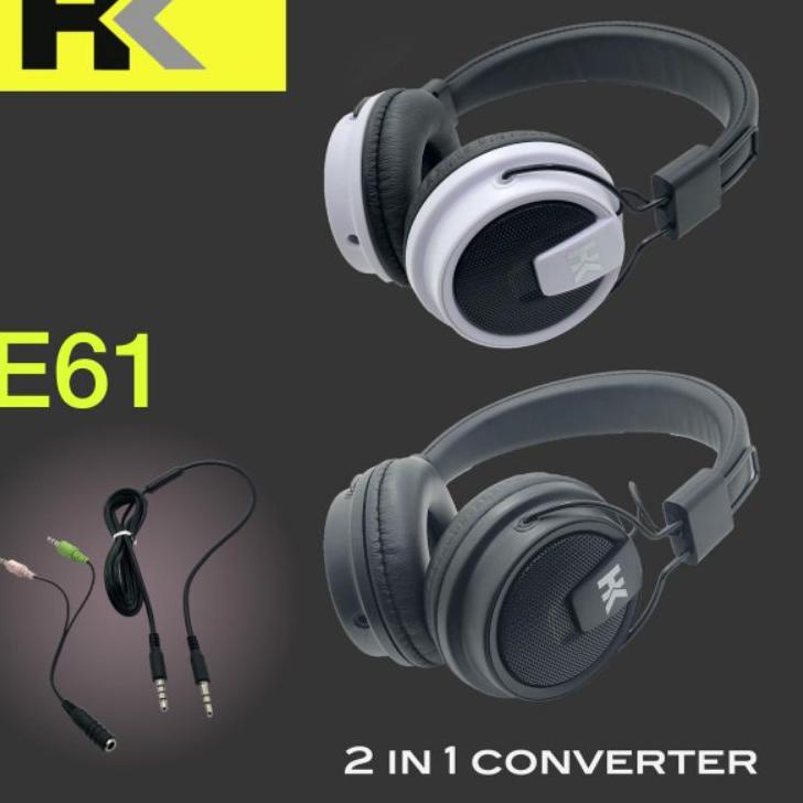 Paling Disukai.. Headset HK DJ aux dan gaming mic depan Bando Extreme Mega Super Bass DJ-Laptop Musi
