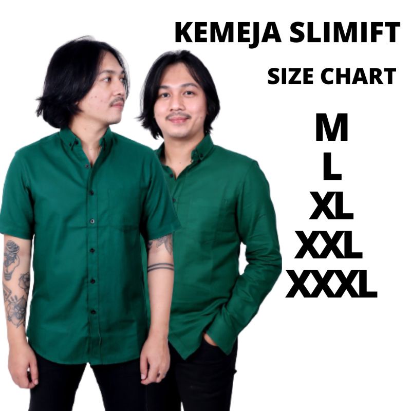 BAHAN PREMIUM / Kemeja Pria Polos Hijau Tua Hijau Botol Dark Green Hem Cowok Polos Hijau Tua Hijau