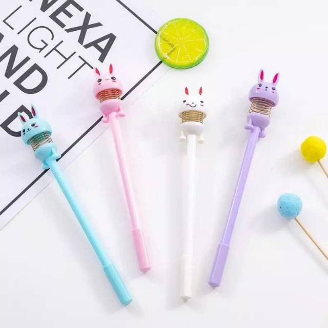 PULPEN GEL MOTIF PER KELINCI LUCU IMUT / BOLPEN GEL KARAKTER BUNNY