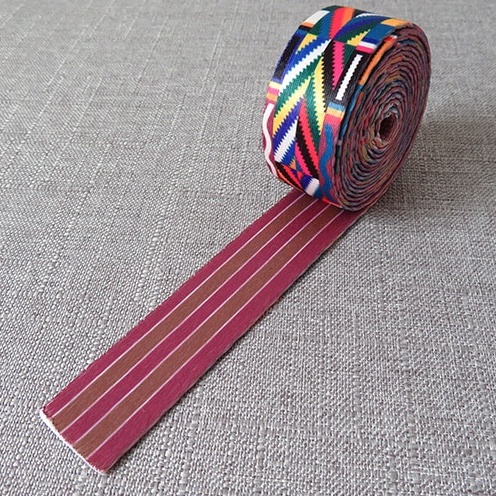 Roll Webbing Motif Rainbow 38mm Tali Tas Polyester 3,8cm 38 mm Poly 50y 50 yard