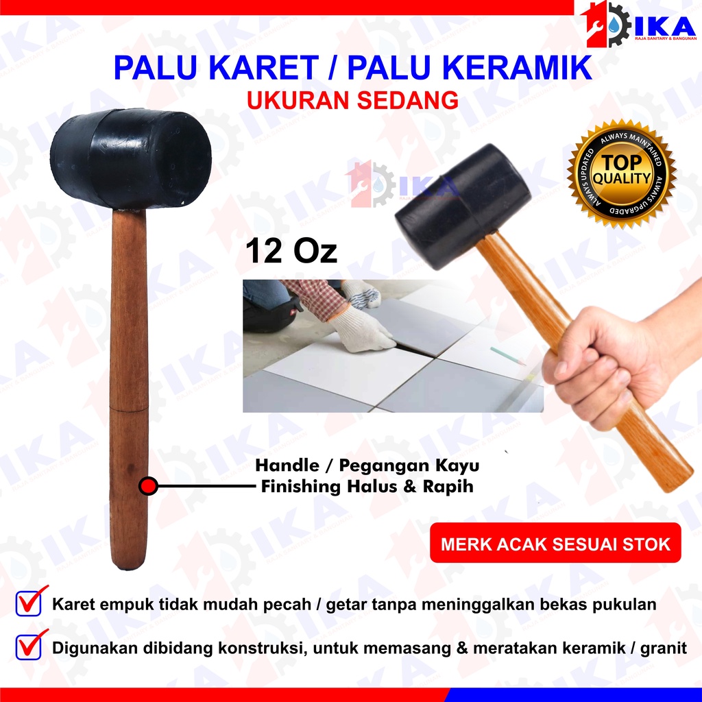 Palu Karet - Palu Keramik - Palu Granit High Quality GAGANG KAYU MARTIL RUBBER HAMMER WOODEN HANDLE