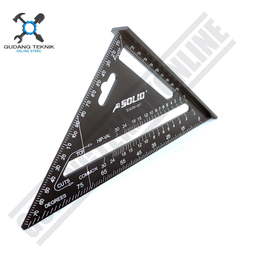 Penggaris Siku Sudut 7&quot; SOLID SLSQ06-007 / Siku Sudut Derajat Penggaris 7 Inch - Angle Square SOLID